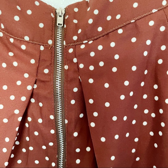 Shein Zip Back Polka Dot Flare Skirt - Picture 3 of 4